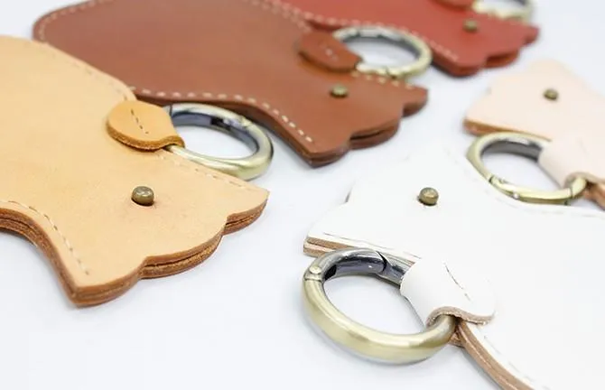 HANDMADE LEATHER CUTE Women Keyring Change Holder Pouch PERSONALIZED MONOGRAMMED GIFT CUSTOM Coin Wallet Holder