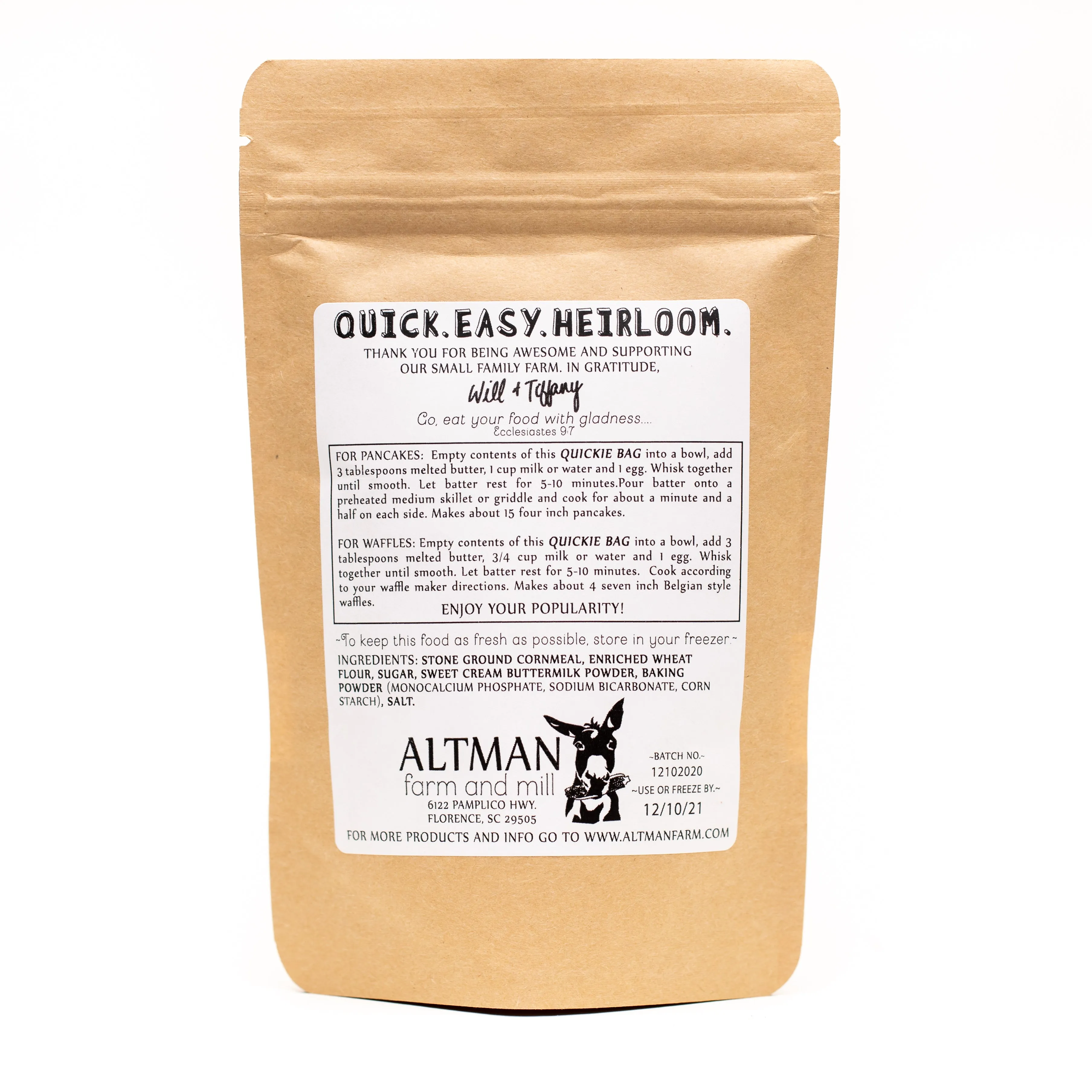 Heirloom Buttermilk Pancake and Waffle Mix 9 oz.