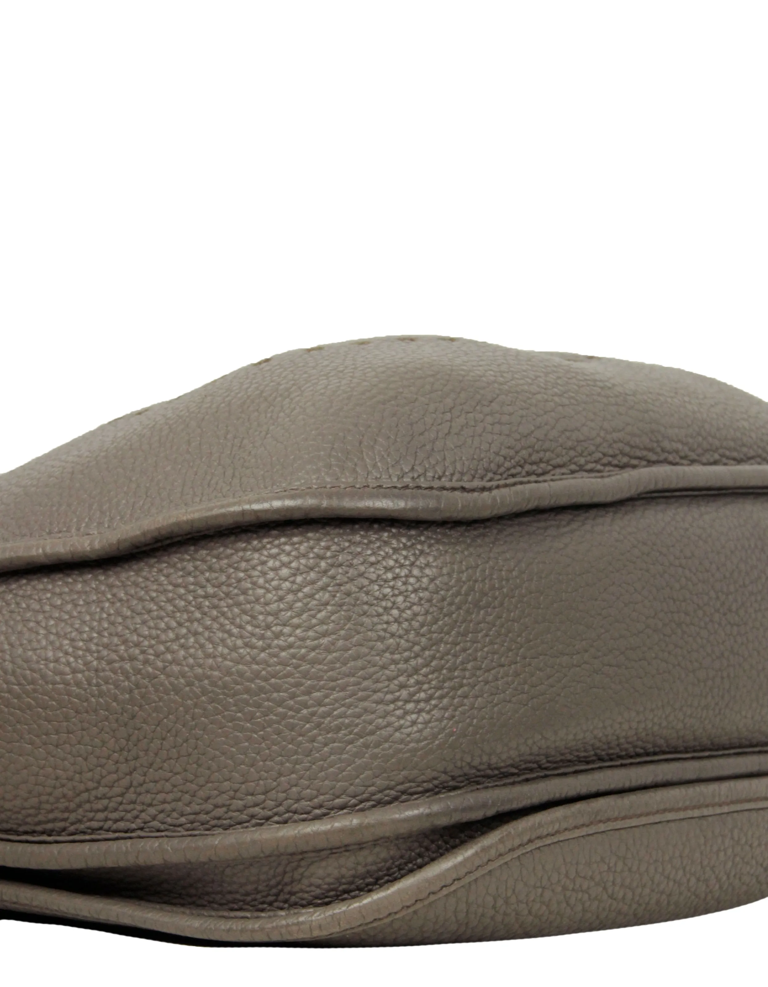 Hermes Etain Grey Clemence Leather Evelyne III GM Messenger Bag