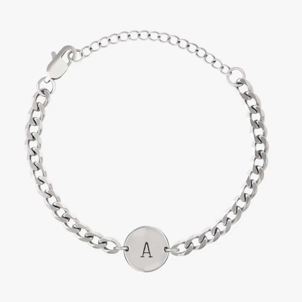 Initial Chain Coin Bracelet