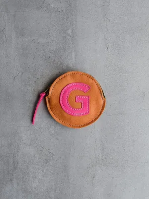 INITIAL CIRCLE PURSE - OCHRE YELLOW