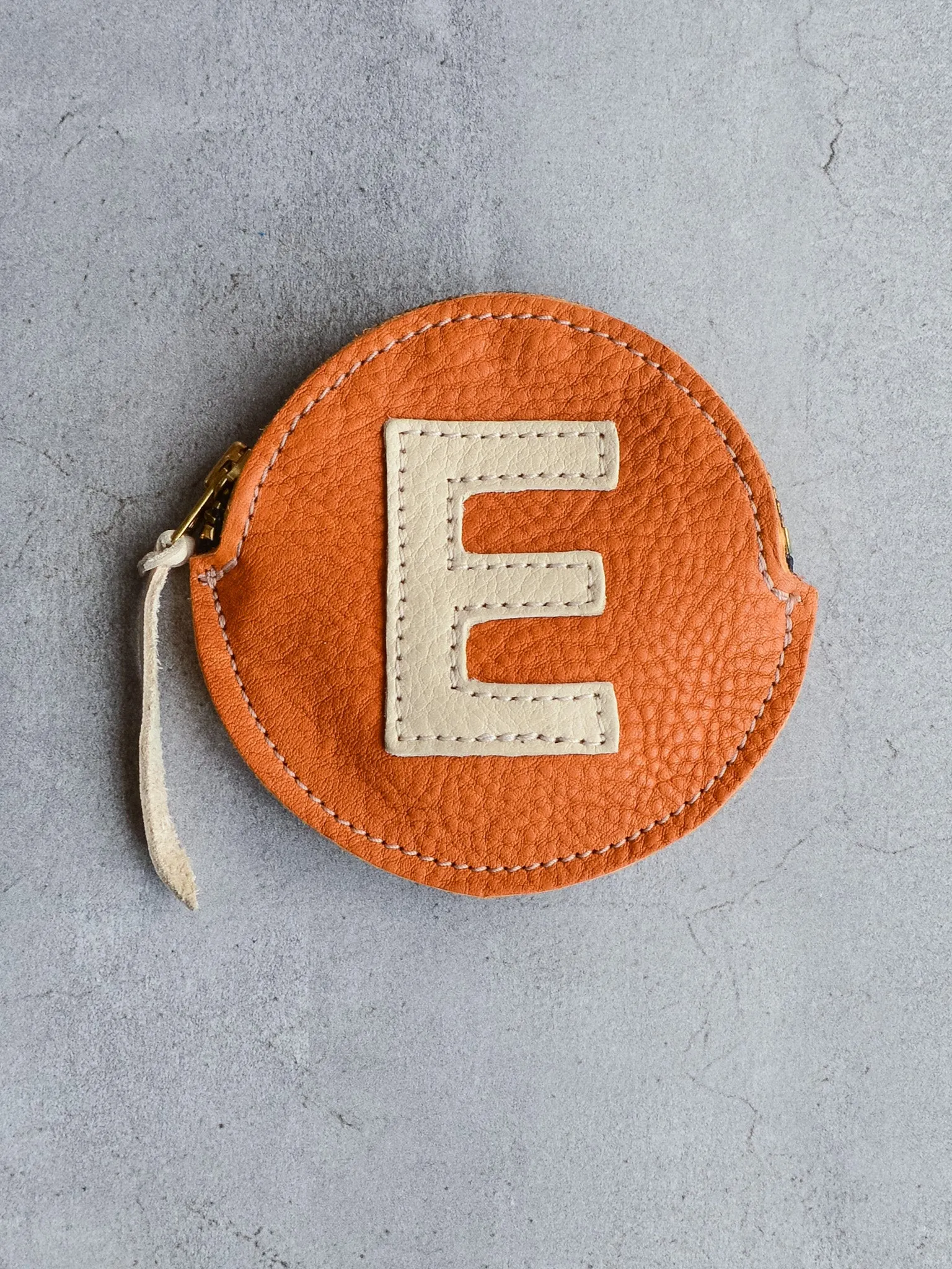 INITIAL CIRCLE PURSE - OCHRE YELLOW