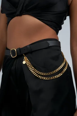 LEATHER CHAIN BELT