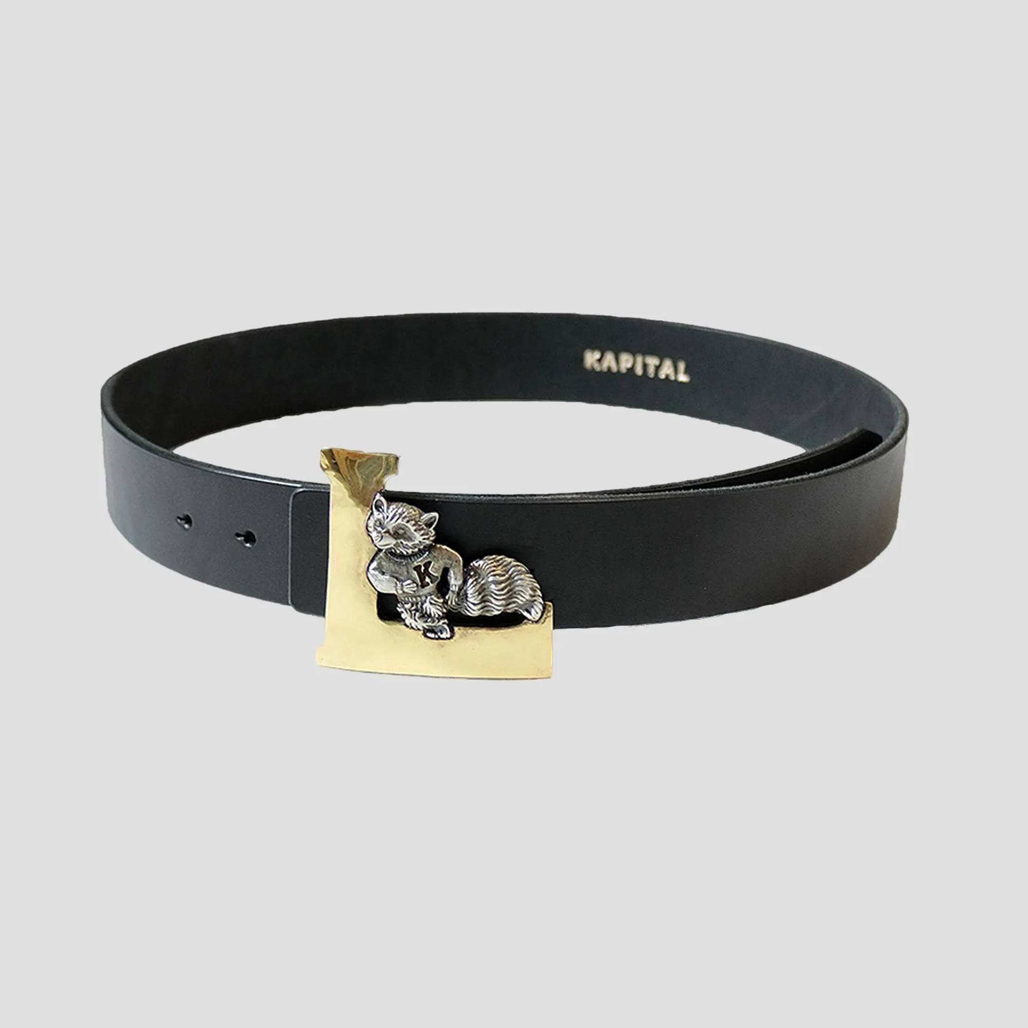 LEATHER LAUNDRY RACOON BUCKLE BELT