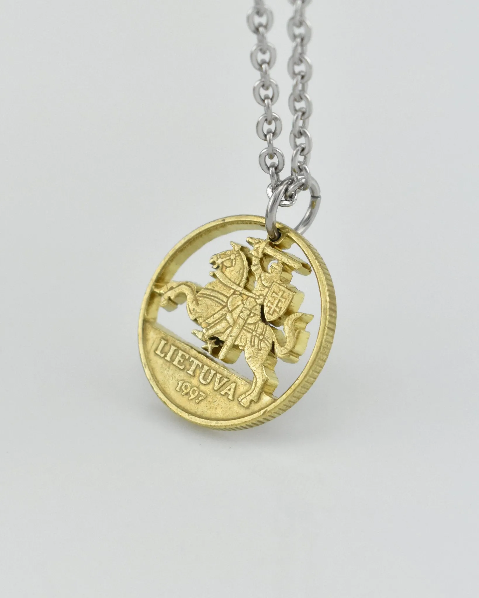 Lithuania - Knight Cut Coin Pendant