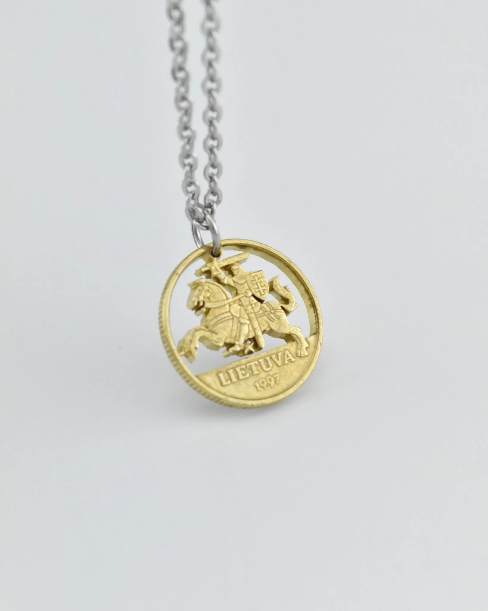 Lithuania - Knight Cut Coin Pendant