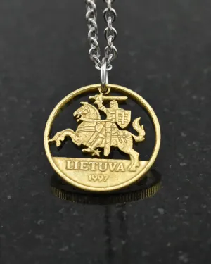 Lithuania - Knight Cut Coin Pendant