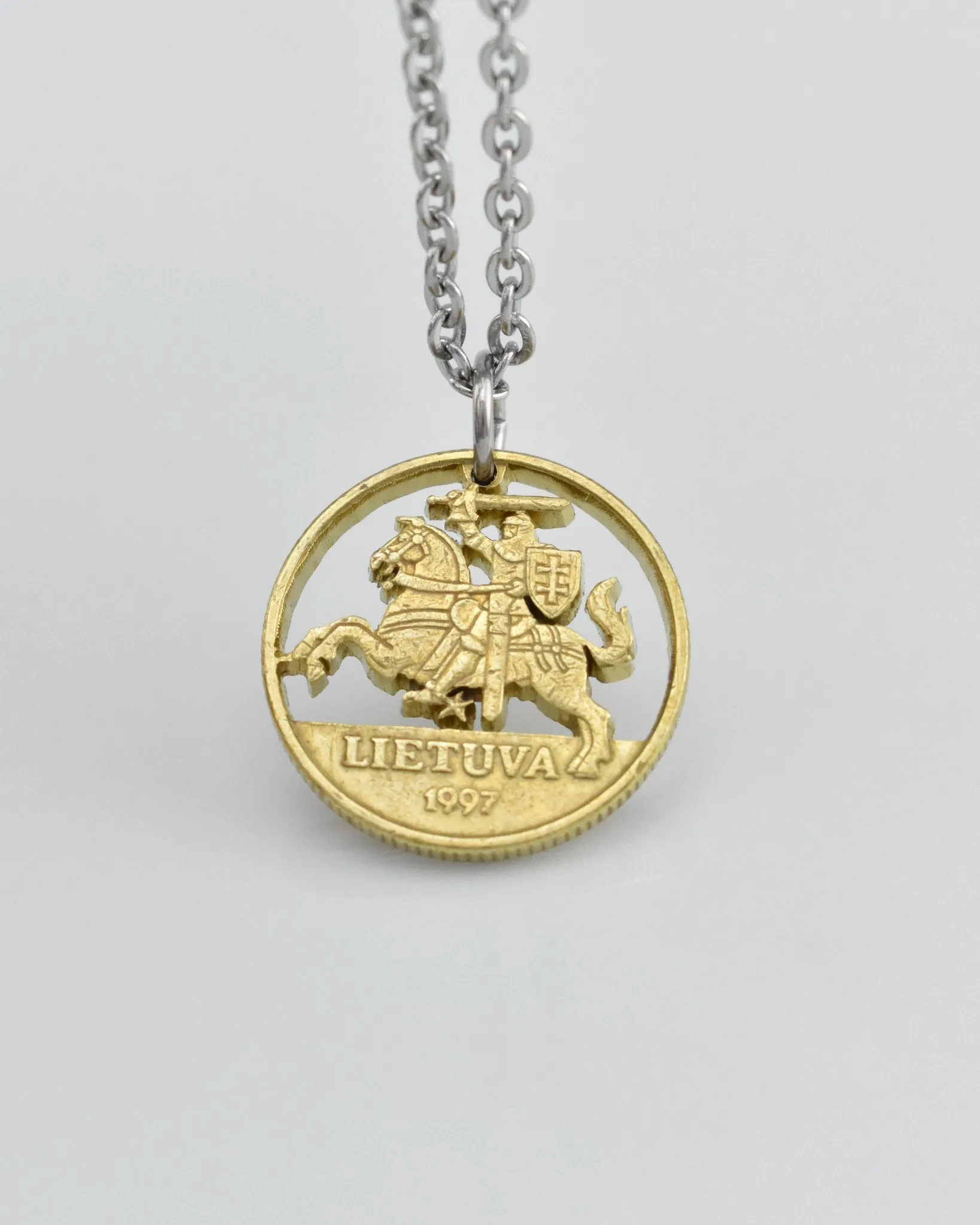Lithuania - Knight Cut Coin Pendant