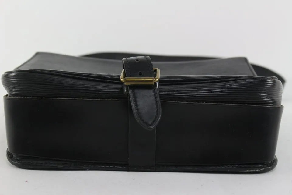 Louis Vuitton Black Epi Leather Noir Cartouchiere Crossbody Bag 5lv1020