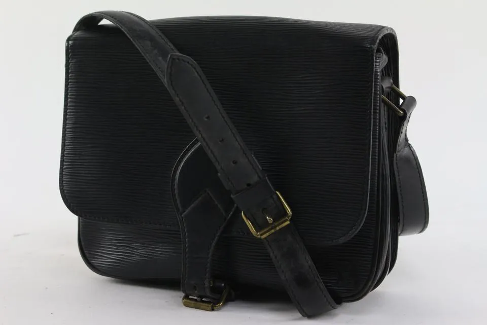 Louis Vuitton Black Epi Leather Noir Cartouchiere Crossbody Bag 5lv1020