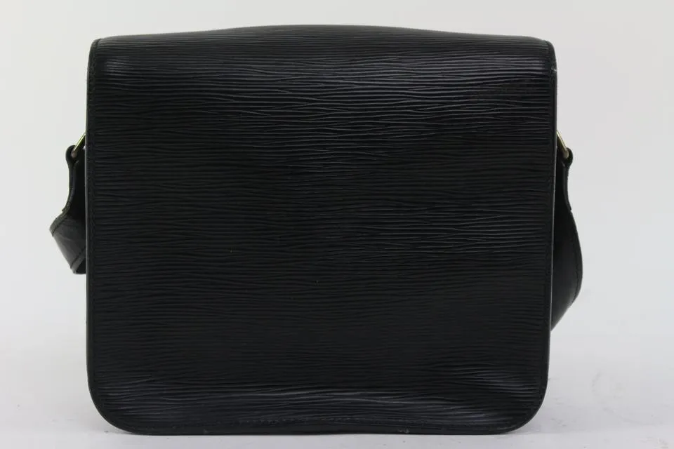 Louis Vuitton Black Epi Leather Noir Cartouchiere Crossbody Bag 5lv1020