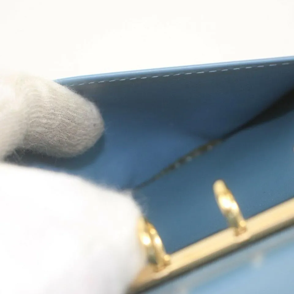 Louis Vuitton Blue Suhali Leather Small Ring Agenda PM Diary Cover  863363