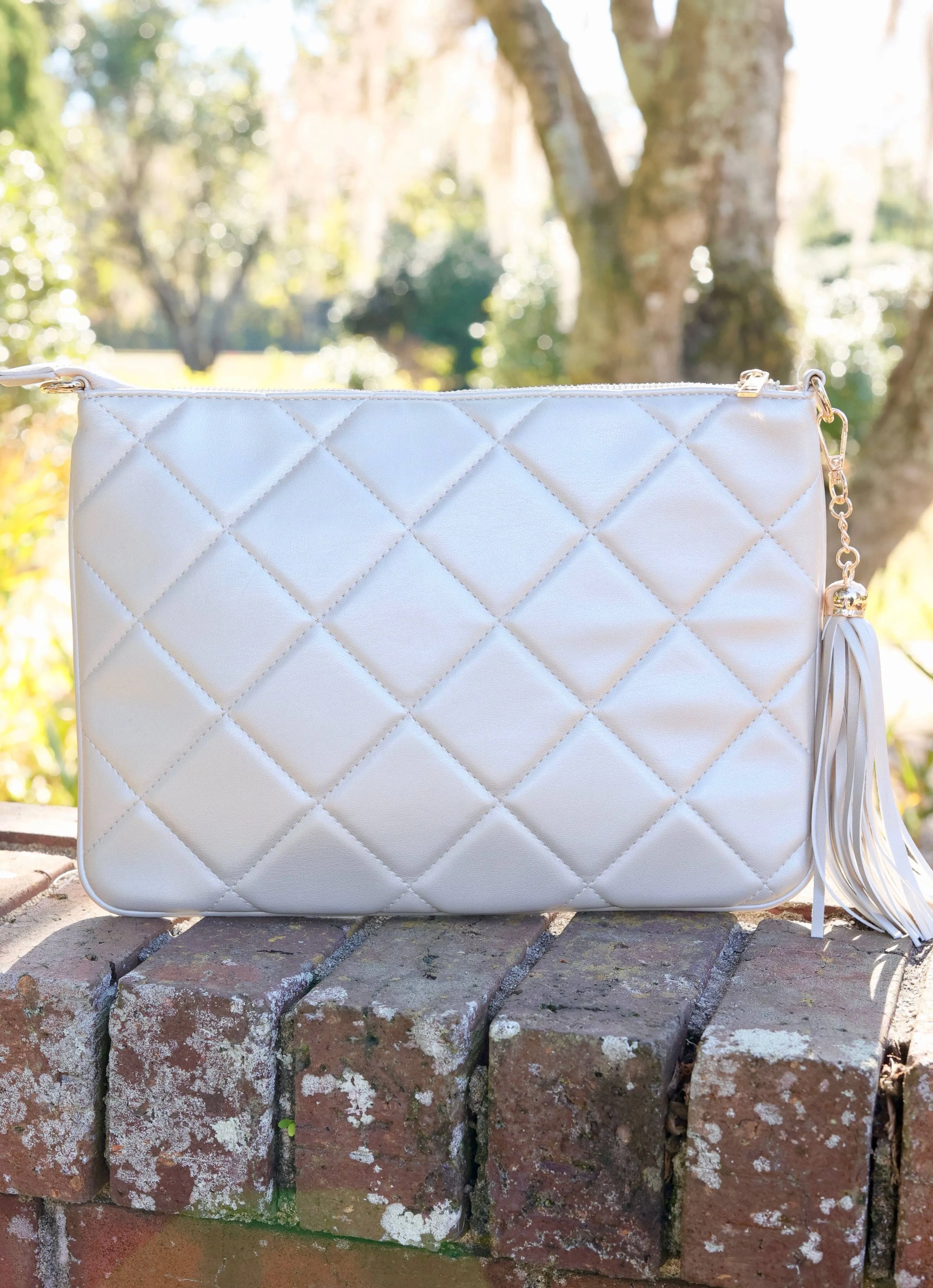 Madelyn Clutch/Crossbody PEARL QUILTED LD