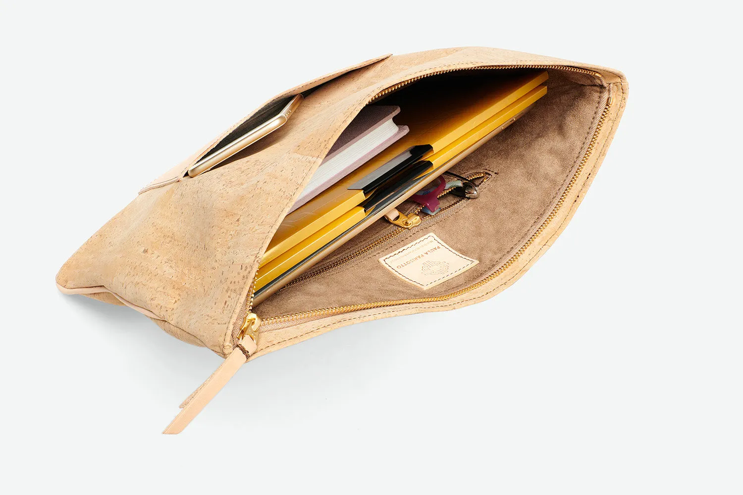 Melvia Handheld Cork Clutch/Portfolio - Natural