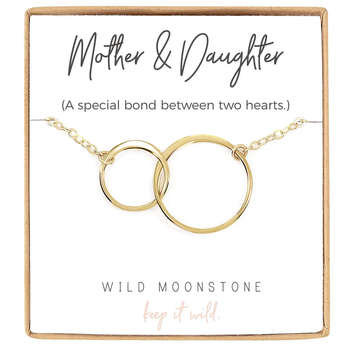 Mother and Daughter Interlocking Circle Necklace
