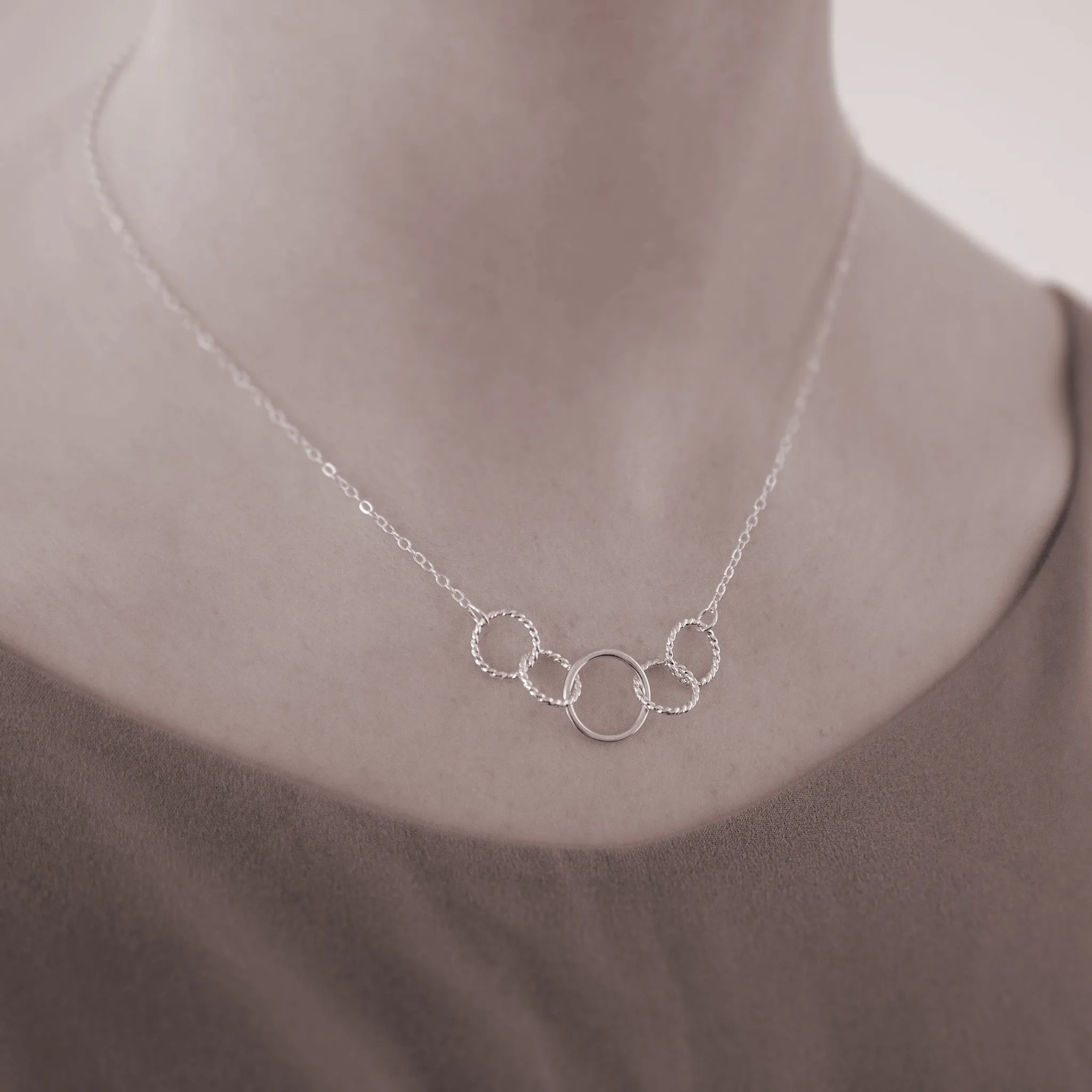Mother's Day Jewelry - Mother of Four Sterling Silver Necklace - Personalized