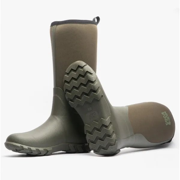 Mud Dogs RUTLAND TALL Neoprene Wellington Boots Olive