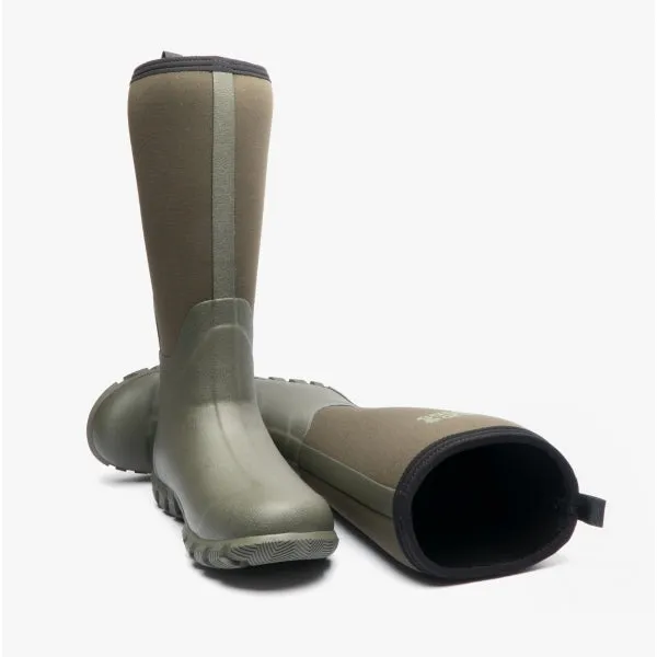 Mud Dogs RUTLAND TALL Neoprene Wellington Boots Olive