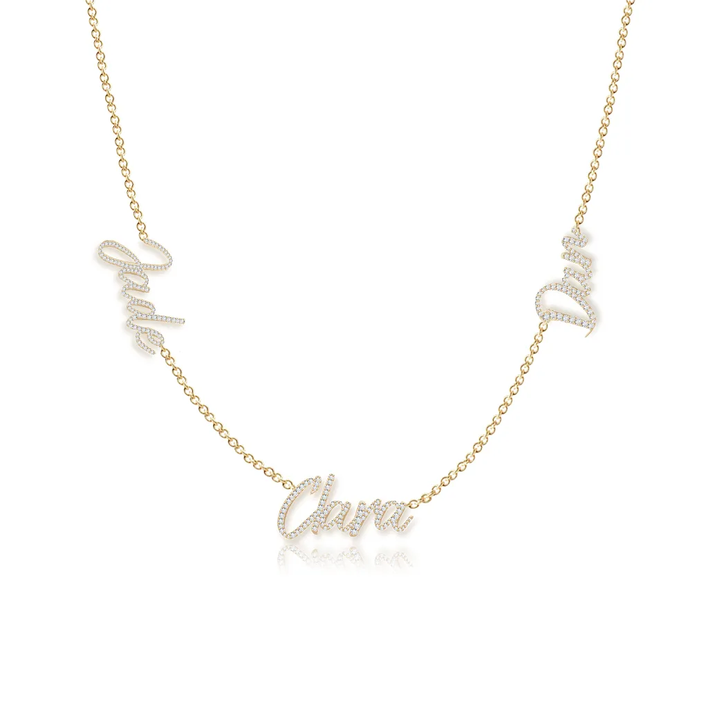 Multiple Diamond Names Necklace