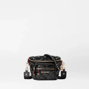 MZ Wallace Micro Crosby Sling in Black Lacquer