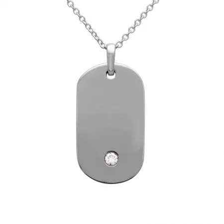 Nogama Single Diamond Dog Tag Pendant