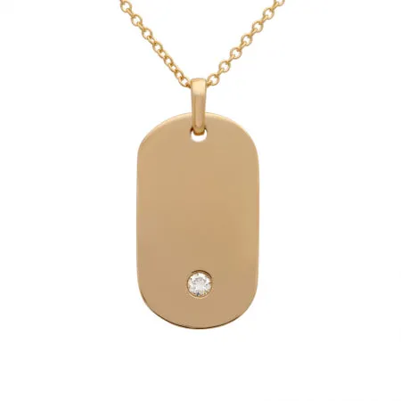 Nogama Single Diamond Dog Tag Pendant