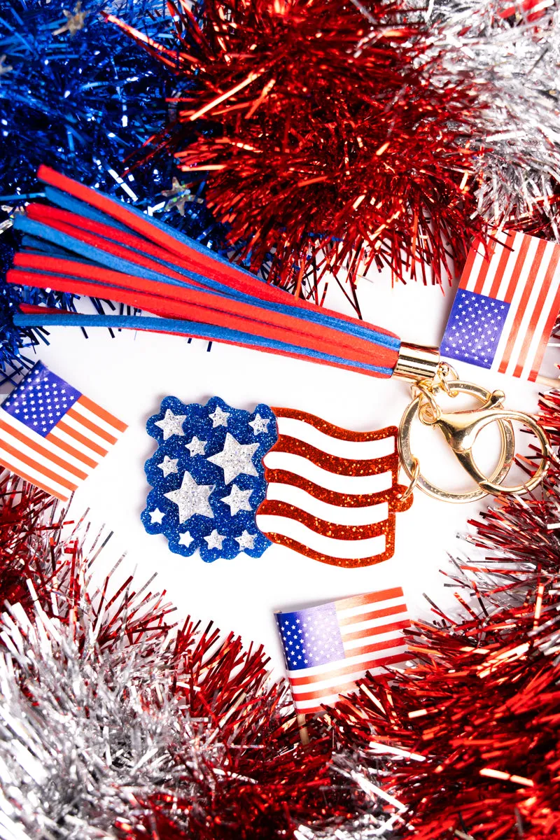 Patriotic Flag Acrylic Keychain