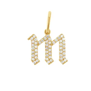 Pave Gothic Letter Charms