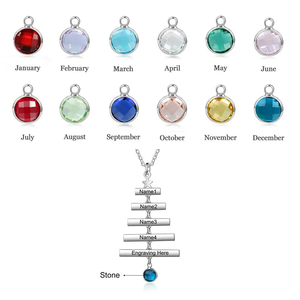 Personalized Engraved Christmas Tree Necklace