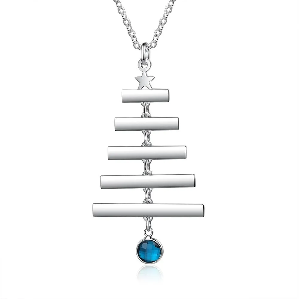 Personalized Engraved Christmas Tree Necklace