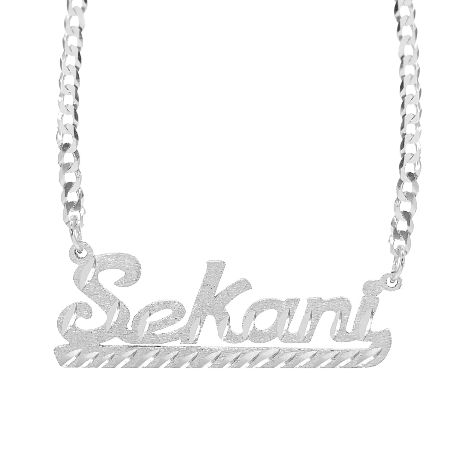 Personalized Name necklace with Diamond Cut "Sekani"