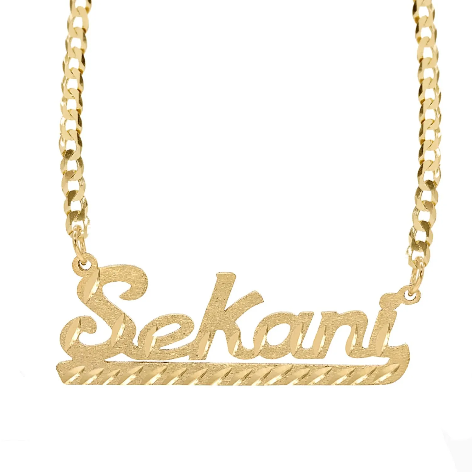 Personalized Name necklace with Diamond Cut "Sekani"
