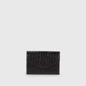 Pouch embossed croc black