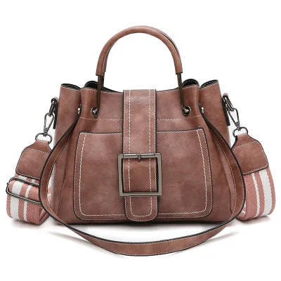 PU Leather Shoulder Bag with Crossbody Strap