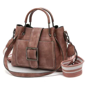 PU Leather Shoulder Bag with Crossbody Strap