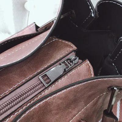 PU Leather Shoulder Bag with Crossbody Strap