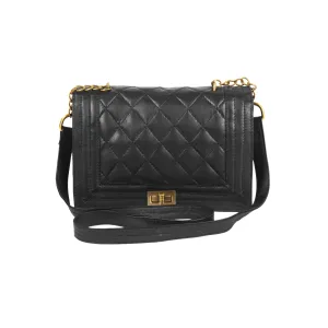 Quilted Leather Saddle Messenger Bag