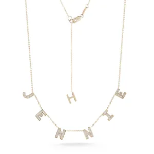 "Custom" Diamond Multi Initial Necklace- "Jennie"