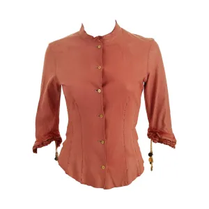 Roberto Cavalli Pink Leather Coin Top