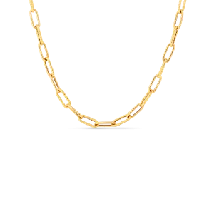 Roberto Coin 18k Alternating Polished and Fluted Fine Paperclip Chain