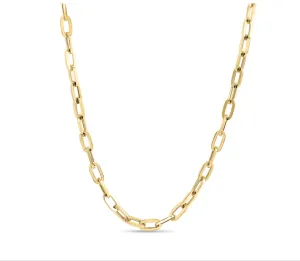 Roberto Coin 18k Classic Gauge Paperclip Oro Collar