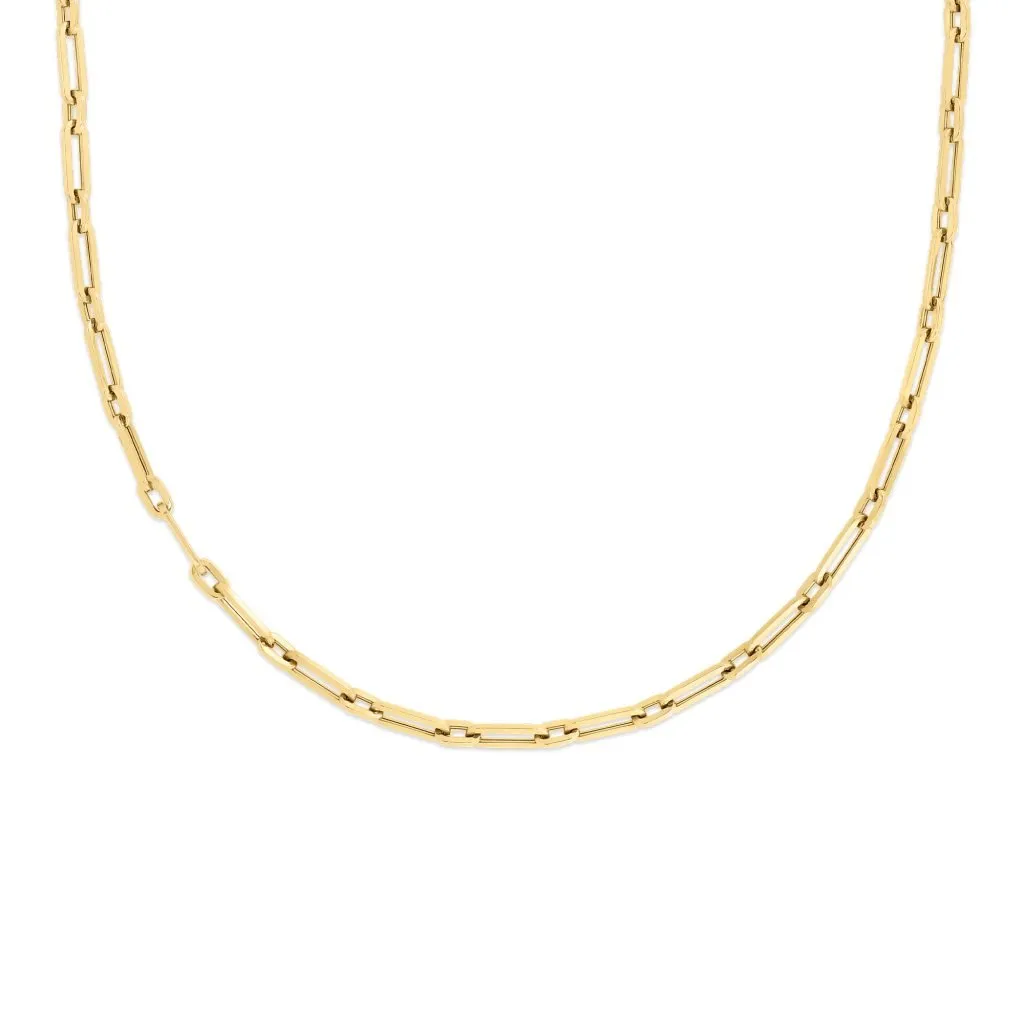 Roberto Coin 18k Yellow Gold Alternating Paperclip Link Chain
