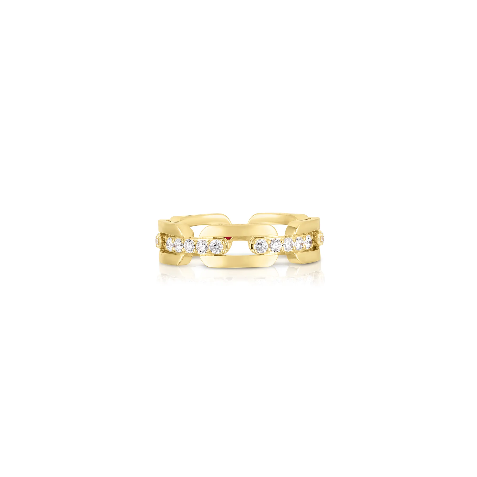 Roberto Coin 18K Yellow Gold Diamond Navarra Ring