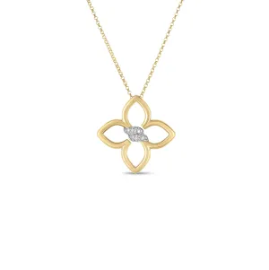 Roberto Coin Cialoma Small Diamond Flower Necklace
