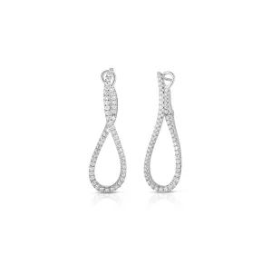 Roberto Coin Classic Diamond White Gold Swirl Earrings