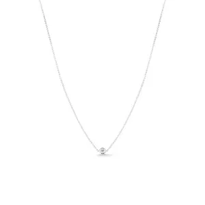 Roberto Coin Diamonds by the Inch 18K White Gold Diamond Bezel Pendant Necklace