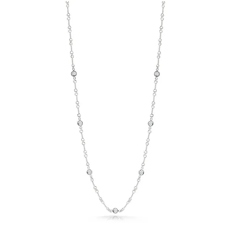 Roberto Coin Diamonds by the Inch 18K White Gold Necklace