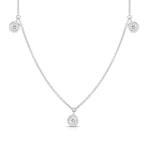 Roberto Coin Diamonds by the Inch Diamond Drop Station Necklace in 18K White Gold