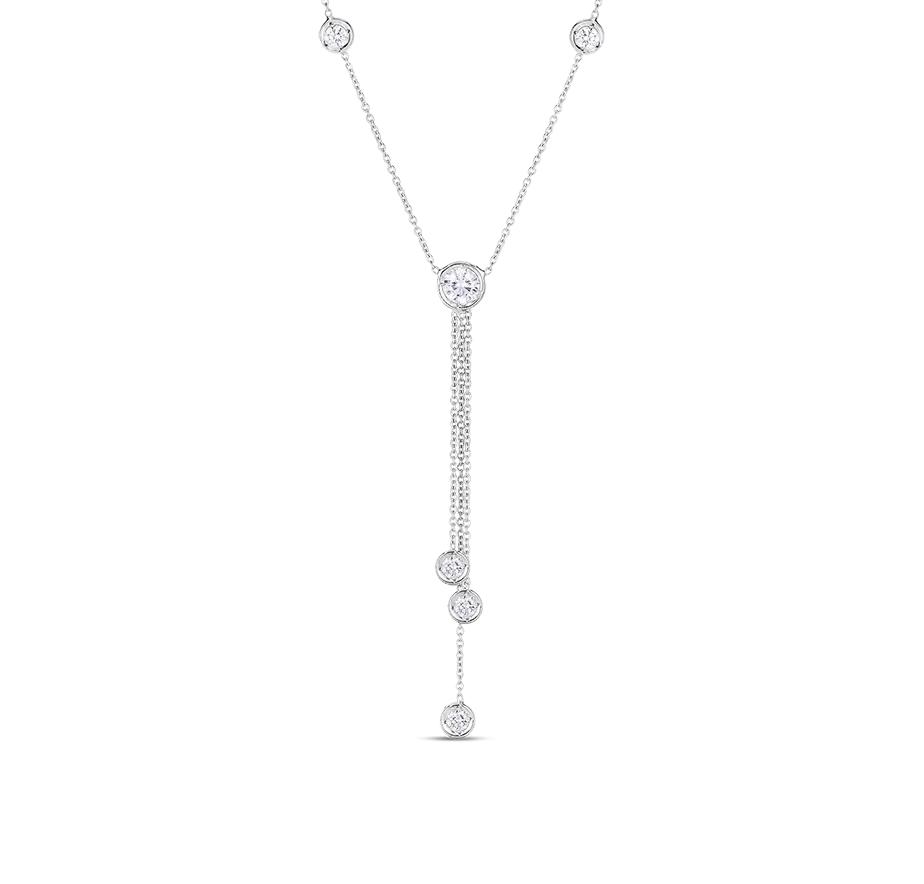 Roberto Coin Diamonds by the Inch White Gold Triple Drop Necklace