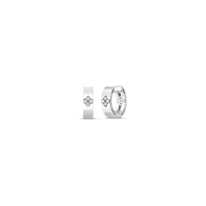 Roberto Coin Love in Verona 18K White Gold Petite Diamond Hoop Earrings